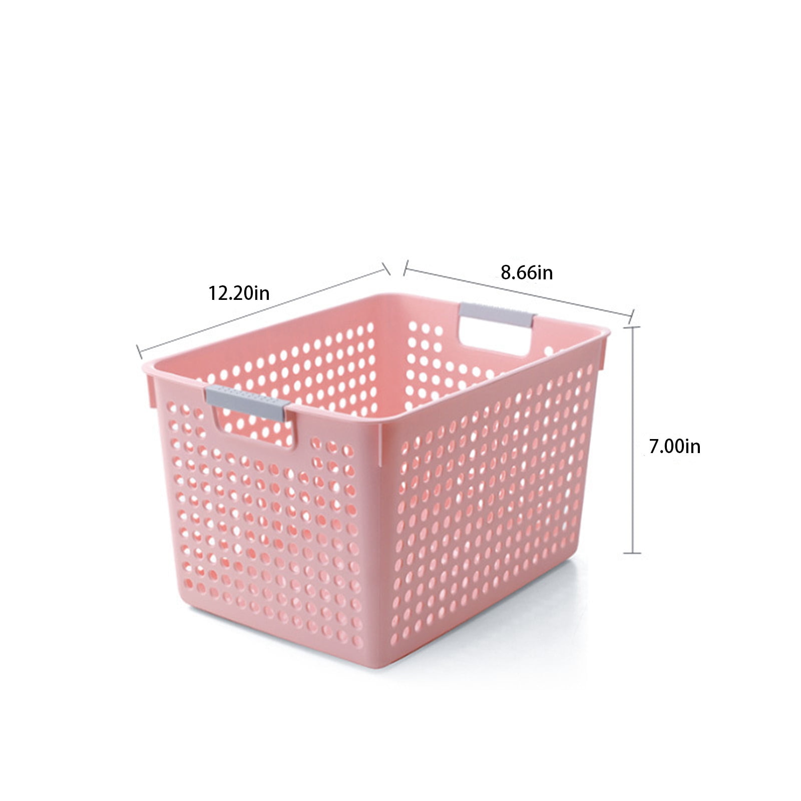 Yoloke Colorful Plastic Laundry Basket with Silver Handle 2 Bushels