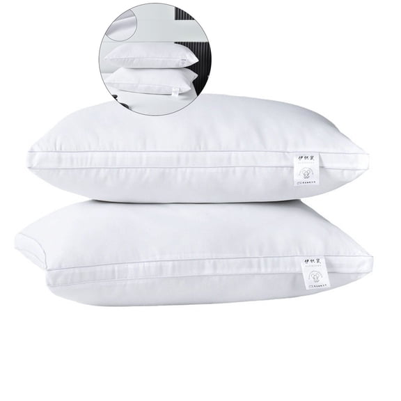 Yoloke Cotton Bed Pillow Core - Soft & Non-Collapsing, Skin-Friendly, Breathable, Machine Washable, Ideal for Back, Side, and Stomach Sleepers