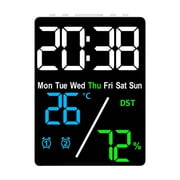 Yoloke Digital Clock, Digital Wall Clock, LED Clock Large Display with Date Week Temperature for Living Room Decor, Large Wall Clocks for Bedroom Office Gym Shop Garage