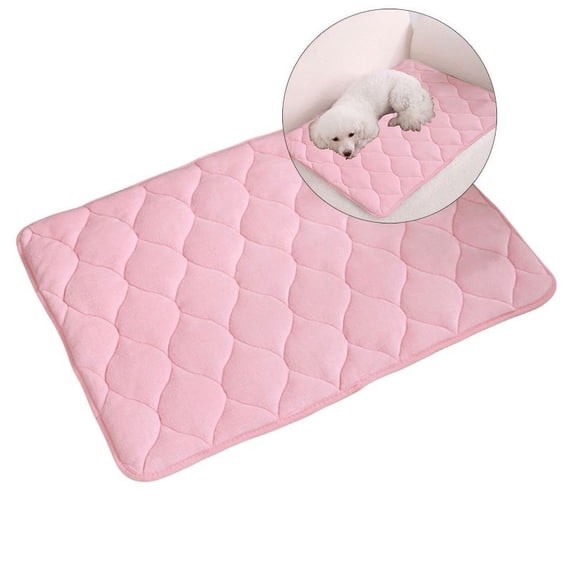 Yoloke Dog Bed Mat Flat Crate Mat with Anti-Slip Bottom Machine Washable Pet Kennel Pad for Dog Sleeping(Pink)