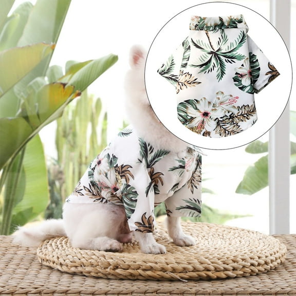 Yoloke Dog Hawaiian Shirt Hawaii Style Summer Dog Clothes Boy Girl Breathable Cool Costume Beach Seaside Sweatshirt for Small Puppy T-Shirt Pet Outfit
