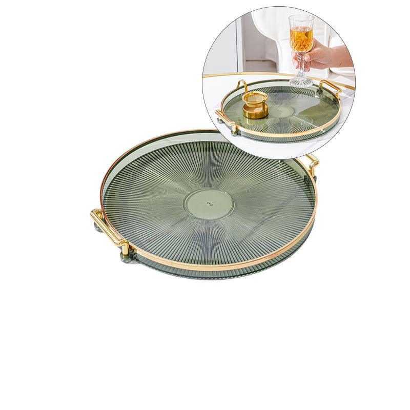 Yoloke Drink Serving Tray with Handles Luxury Platter, Acrylic — free download