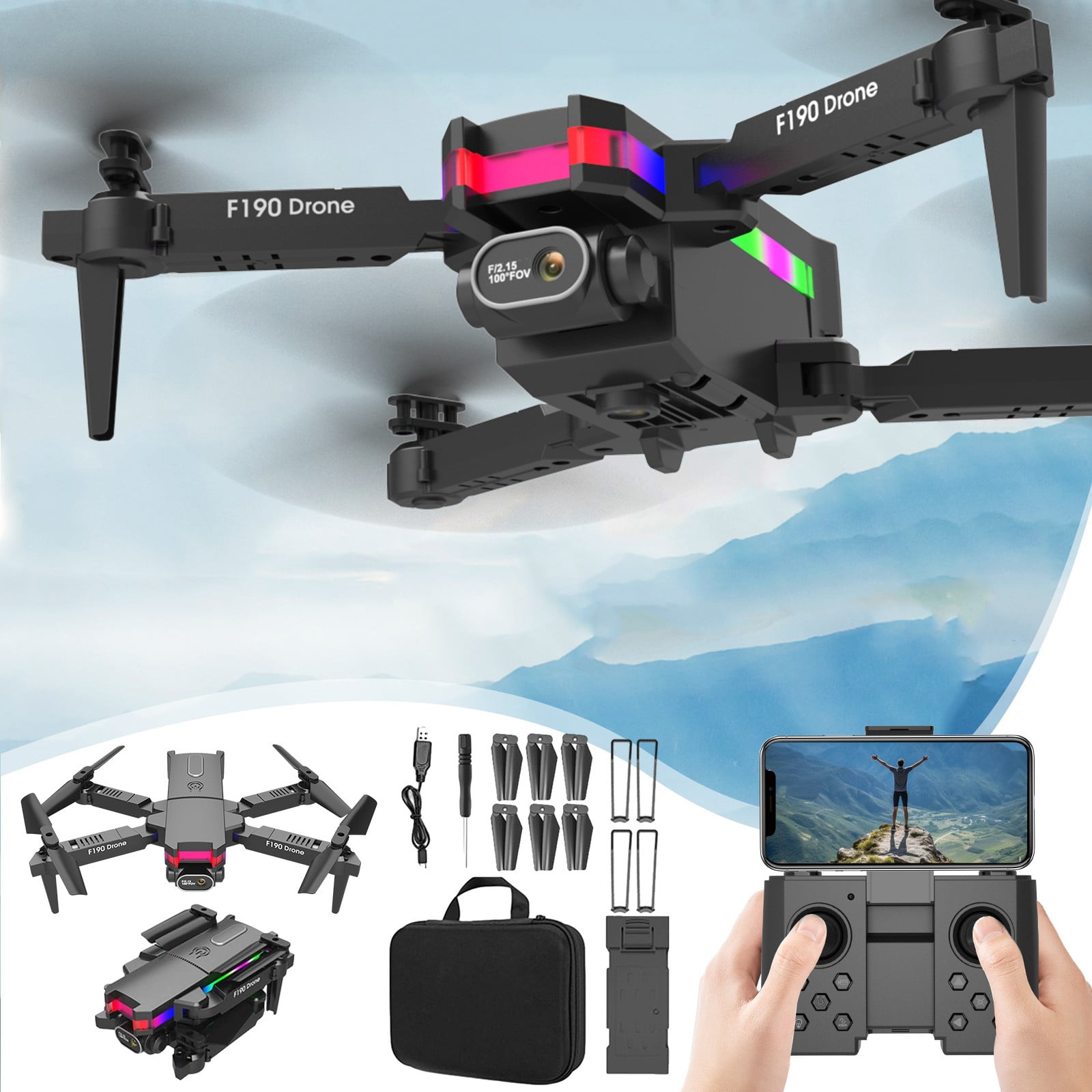 Headless Camera Yoloke Dual 4K HD FPV Camera Drone with Remote Control - Perfect Gift ...