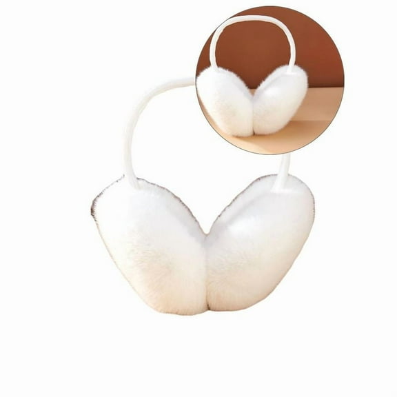 Yoloke Ear Muffs Winter Women Men Soft Earmuffs Cute Ear Covers Cold Weather Fluffy Ear Warmers Headband Winter Accessories(White)
