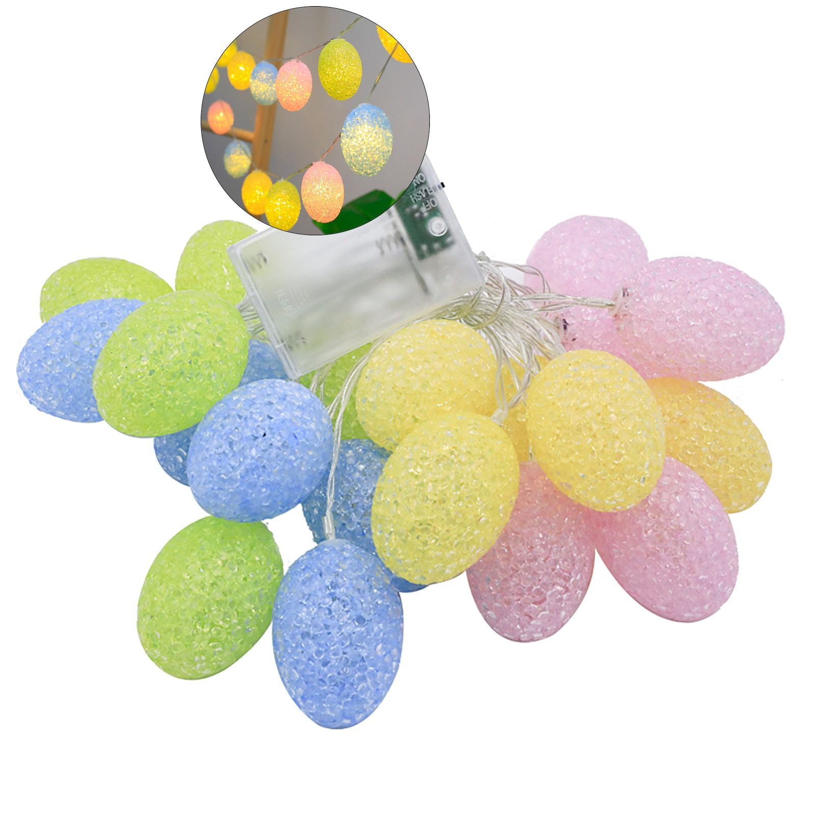 Yoloke Easter Lights, Egg Decoration Lights, Egg String Lights for Easter, Party, Fireplace, Mantels, Entrance, Home Decorations