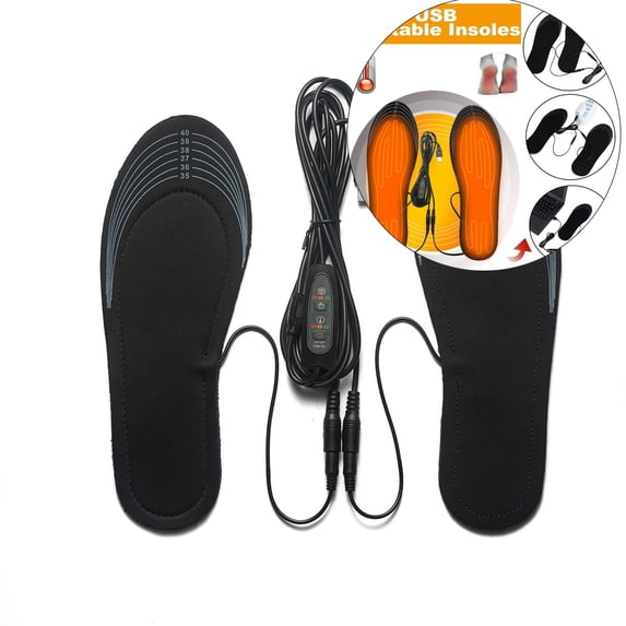 Yoloke Electric Heated Insoles for Winter - Warm Shoe Inserts Ideal for Boots, Outdoor Sports, Fishing, Hiking, and Camping, Unisex Foot Warmers