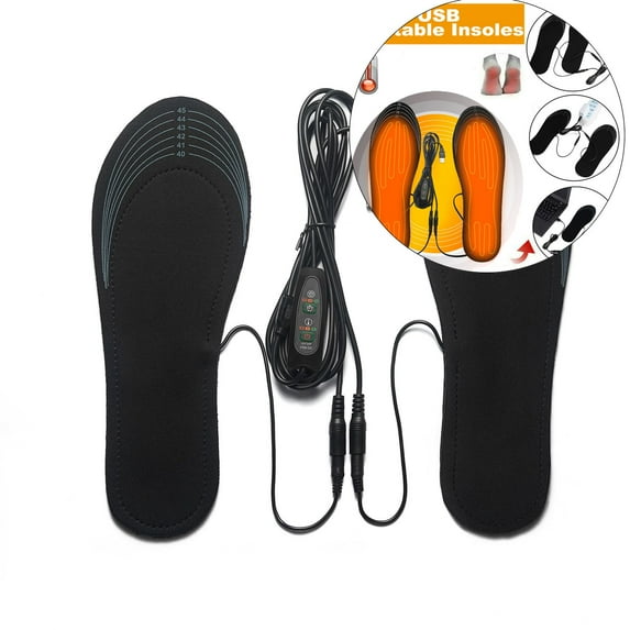Yoloke Electric Heated Insoles for Winter - Warm Shoe Inserts Ideal for Boots, Outdoor Sports, Fishing, Hiking, and Camping, Unisex Foot Warmers
