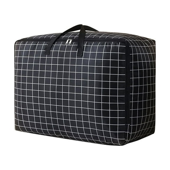 Yoloke Extra Large Black Oxford Cloth Storage Bag with Reinforced Handles & Premium Zippers, Ideal for Bedding, Blankets, and Clothes | Space Saver and Easy to Store
