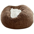 thumbnail image 1 of Yoloke No Filler Oversized Bean Bag Cover,largertnbean Bag Cover ,Bean Bag Chair Cover Lazy Sofa Bed Cover Velvet Bean Bag Cover Gaming and Young Adult Bean Bag Chair(Brown), 1 of 3