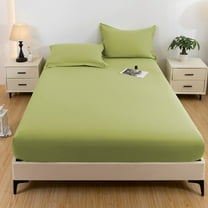 Yoloke Full Fitted Sheet with 2 Pillowcase Soft Microfiber Sheet Set 16" Deep Pocket Bed Sheets, Wrinkle Free and Easy Care Bottom Sheet for Full Size Bed Green