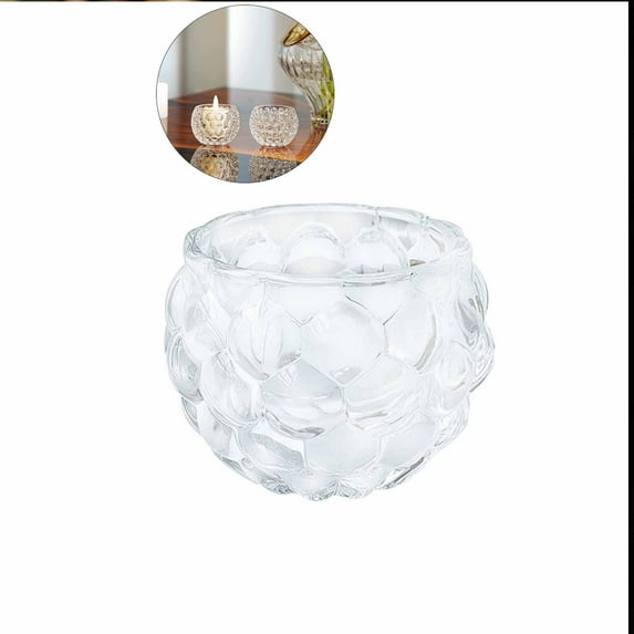 Yoloke Glass Votive Tealight Candle Holders, Round Clear Decorative Candle Holder for Table, Home Party Wedding Decor
