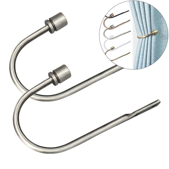 Yoloke Heavy-Duty Brass Curtain Holdbacks Set of 2 - Wall Mounted Metal Drapery Tiebacks with Screws for Decorative Window Treatments