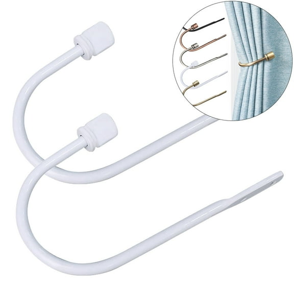 Yoloke Heavy-Duty Brass Curtain Holdbacks Set of 2 - Wall Mounted Metal Drapery Tiebacks with Screws for Decorative Window Treatments