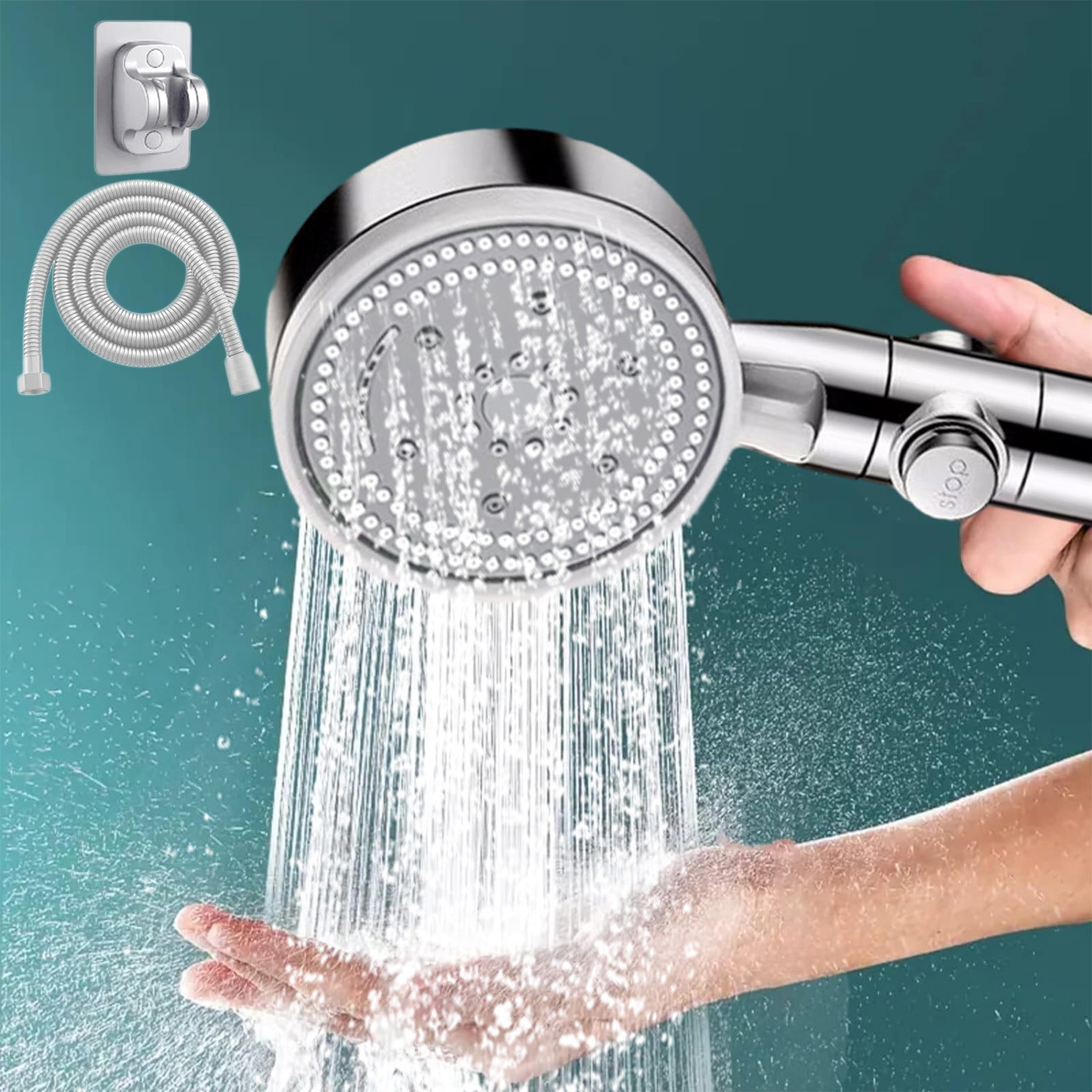 Yoloke High Pressure Handheld Shower Head with On Off Switch, Chrome ...