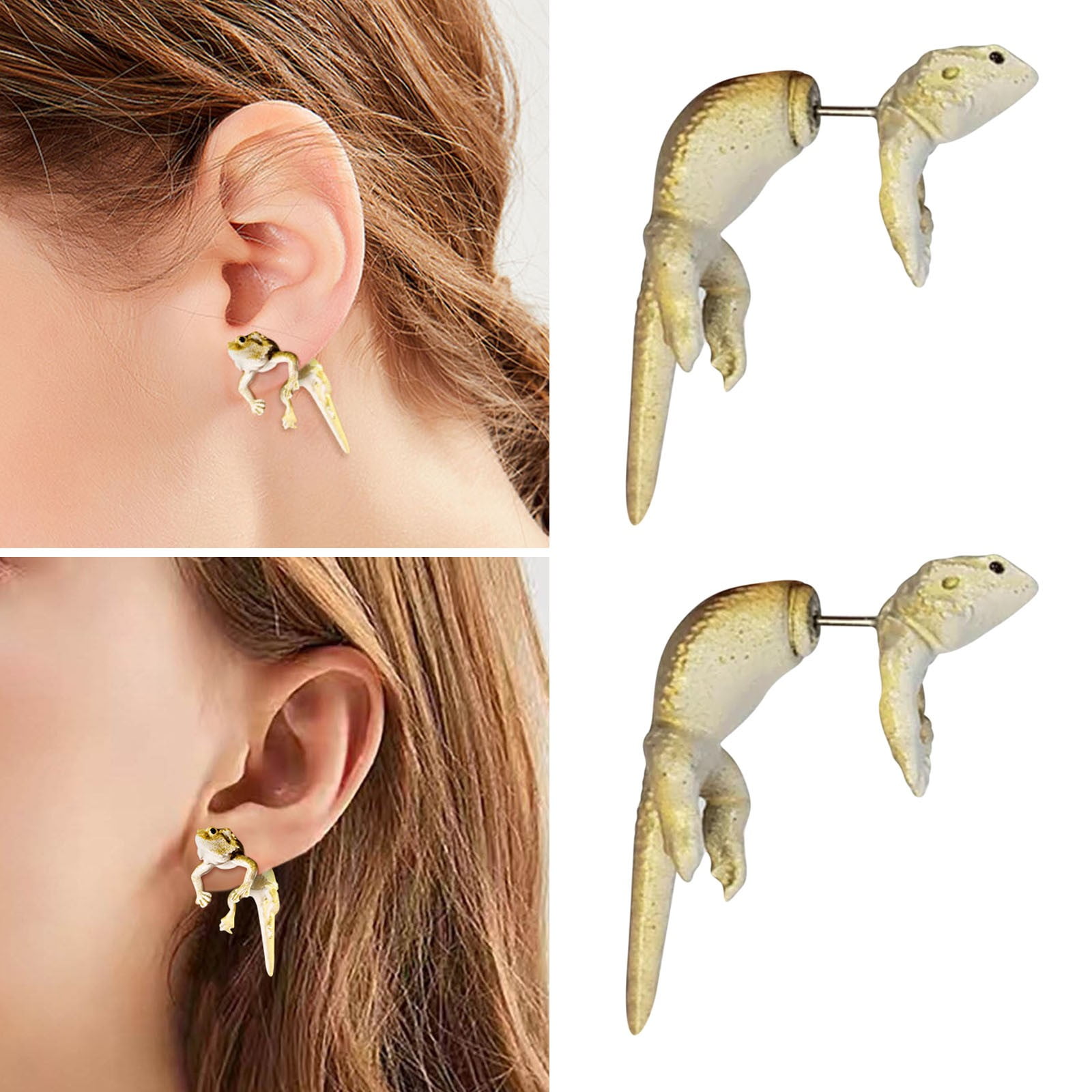 Yoloke Hip Hop Style Lizard Earrings for Parties Unique Personality Statement Jewelry Cool and Stylish Luxury Earrings Walmart