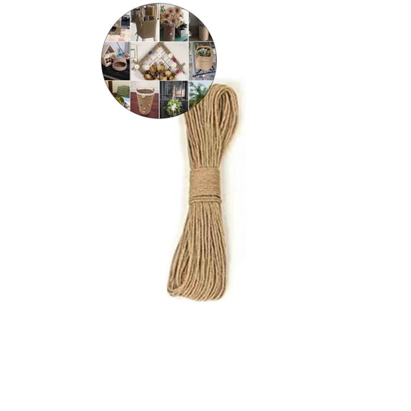 Yoloke Jute Rope - Natural Clothesline Garden Twine Rope, Hemps Rope for Crafts, Hanging Plants, Packing & Bundling(32.8ft)