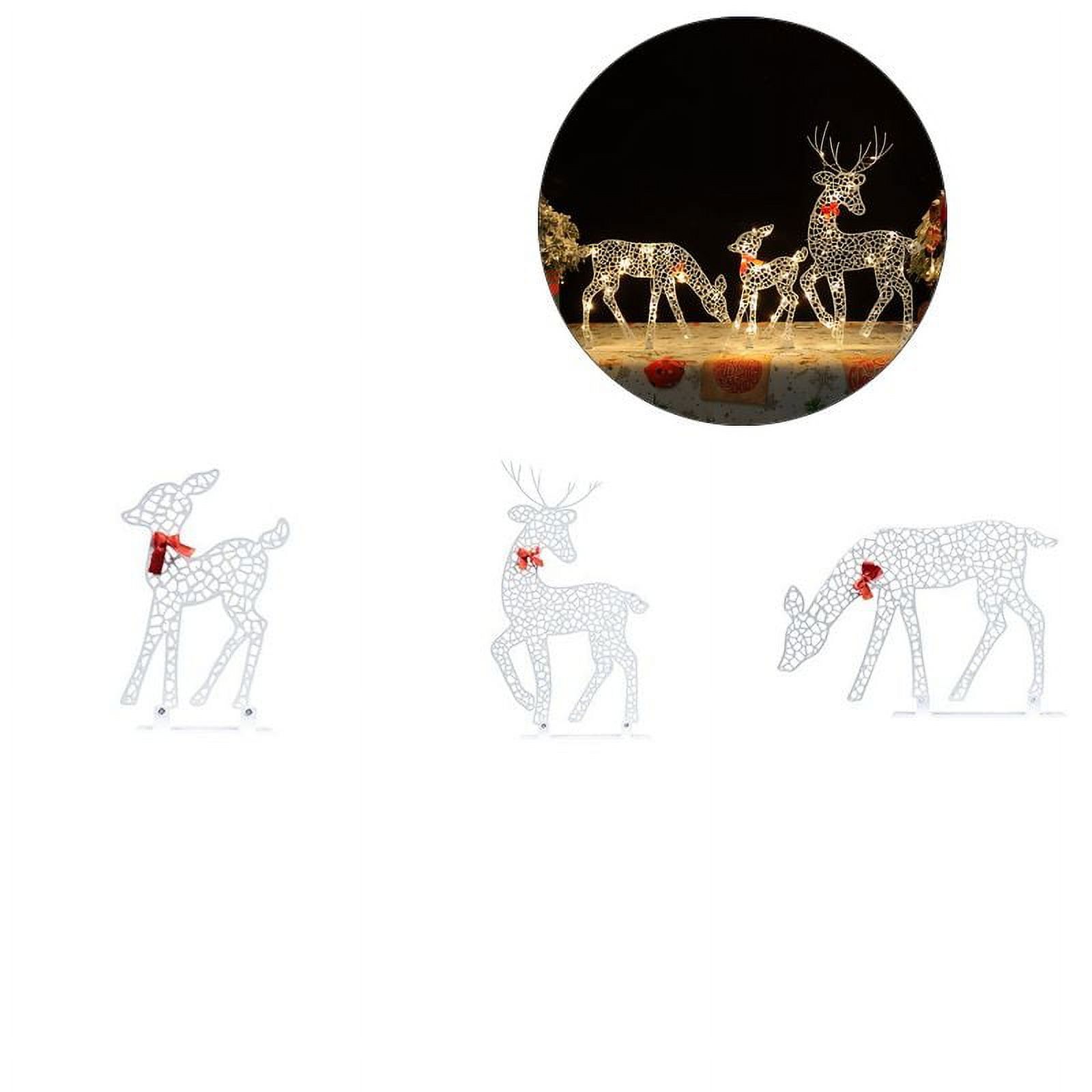 Yoloke LED Lighted Reindeer Clear Christmas Lights Indoor/Outdoor