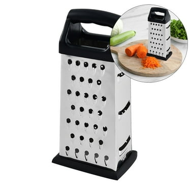 Yoloke Mini 4-Sided Stainless Steel Cheese Grater with Box Design, Versatile Food Shredder for Effortless Grating of Cheese, Parmesan, and Vegetables, Dishwasher Safe, Black Color