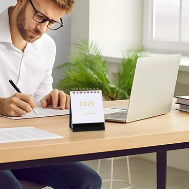 Yoloke Mini Desk Calendar 2024-2025, Standing Flip Small Desk Calendar- July 2024 to Dec 2025 18 Monthly Desktop Calendar- Thick Paper Twin-Wire Binding for Home or Office