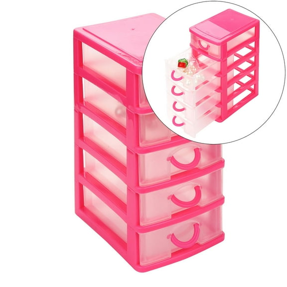 Yoloke Mini Desk Organizer with Plastic Drawer Storage - Ideal for Office Supplies and Accessories, Perfect for File Organization and Desk Management