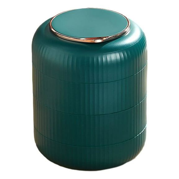 Yoloke Multi-Layer Rotating Jewelry Box with Mirror, Space-Saving Design for Storing Earrings, Rings, and More - Ideal Gift for Women in White, Pink, or Green