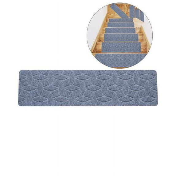 Yoloke Non-Slip Stair Treads Carpet Mat Rug Indoor Stair Runners for Wooden Steps Kids Dogs Elders Pet with Reusable Adhesive