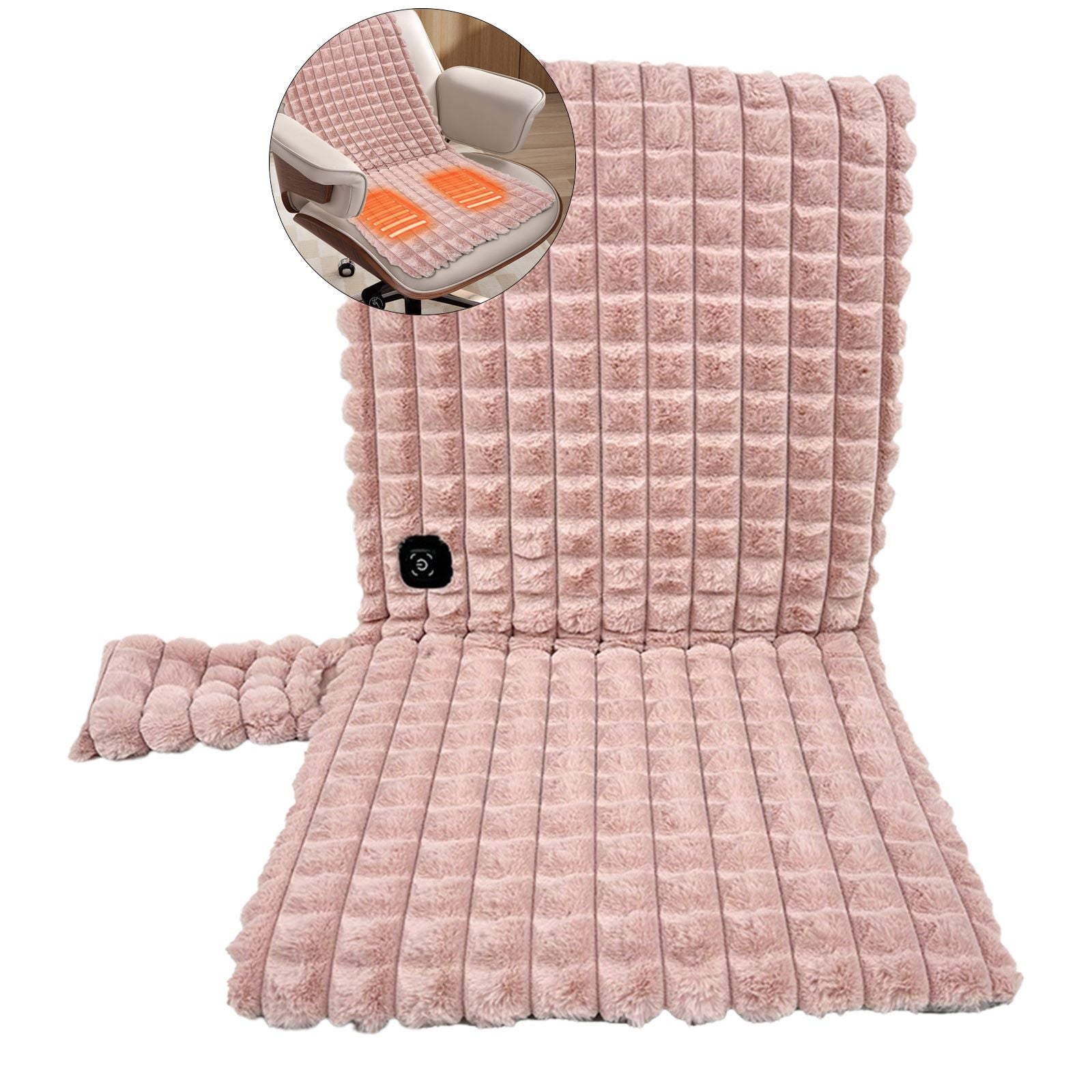 Yoloke Office Chair Heating Pad, Heated Chair Pad Cushion for Full Back, Rechargeable Heating Pad for Office Chair Car Seat, USB Fast Heating Seat Warmer for Office Chair