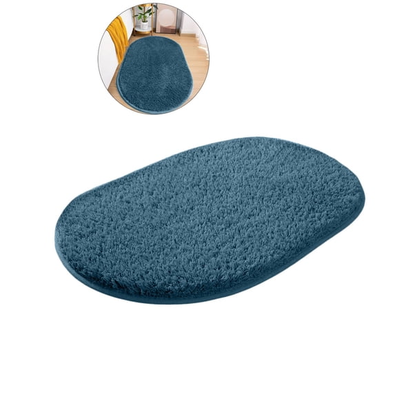 Yoloke Oval Chenille Bath Mats for Bathroom, Ultra Soft Shaggy Bath Rug, Machine Washable Thick Fluffy Non Slip Bathroom Rugs, Absorbent Shower Mat for Bathroom