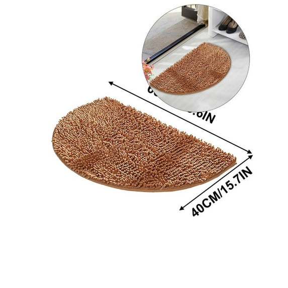 Yoloke Oval Chenille Bathroom Rug, Ultra Soft Microfiber Shaggy Bath Mat, Machine Washable Thick Fluffy Carpet Rug, Non-Slip Water Absorbent Shower Mat for Bathroom, Shower