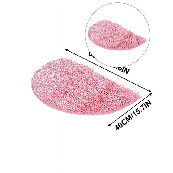Yoloke Oval Chenille Bathroom Rug, Ultra Soft Microfiber Shaggy Bath Mat, Machine Washable Thick Fluffy Carpet Rug, Non-Slip Water Absorbent Shower Mat for Bathroom, Shower