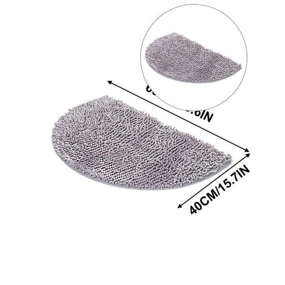Yoloke Oval Chenille Bathroom Rug, Ultra Soft Microfiber Shaggy Bath Mat, Machine Washable Thick Fluffy Carpet Rug, Non-Slip Water Absorbent Shower Mat for Bathroom, Shower
