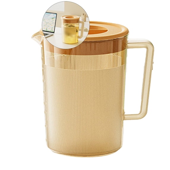 Yoloke Plastic Pitcher with Lid and Spout - Water Pitcher for Fridge, Large Iced Tea Pitcher for Coffee, Juice, and Homemade Beverages