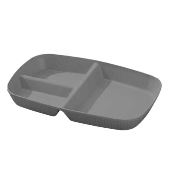 Yoloke Plastic Rectangular Compartment Tray | Three Compartments | Smooth Edges | Easy to Clean | Stable & Durable | Ideal for Parties, Picnics, and Daily Use