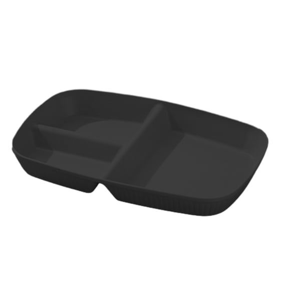 Yoloke Plastic Rectangular Compartment Tray | Three Compartments | Smooth Edges | Easy to Clean | Stable & Durable | Ideal for Parties, Picnics, and Daily Use