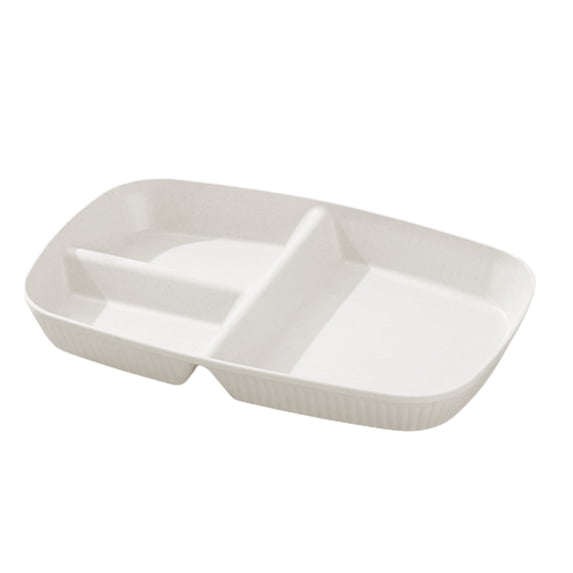 Yoloke Plastic Rectangular Compartment Tray | Three Compartments | Smooth Edges | Easy to Clean | Stable & Durable | Ideal for Parties, Picnics, and Daily Use