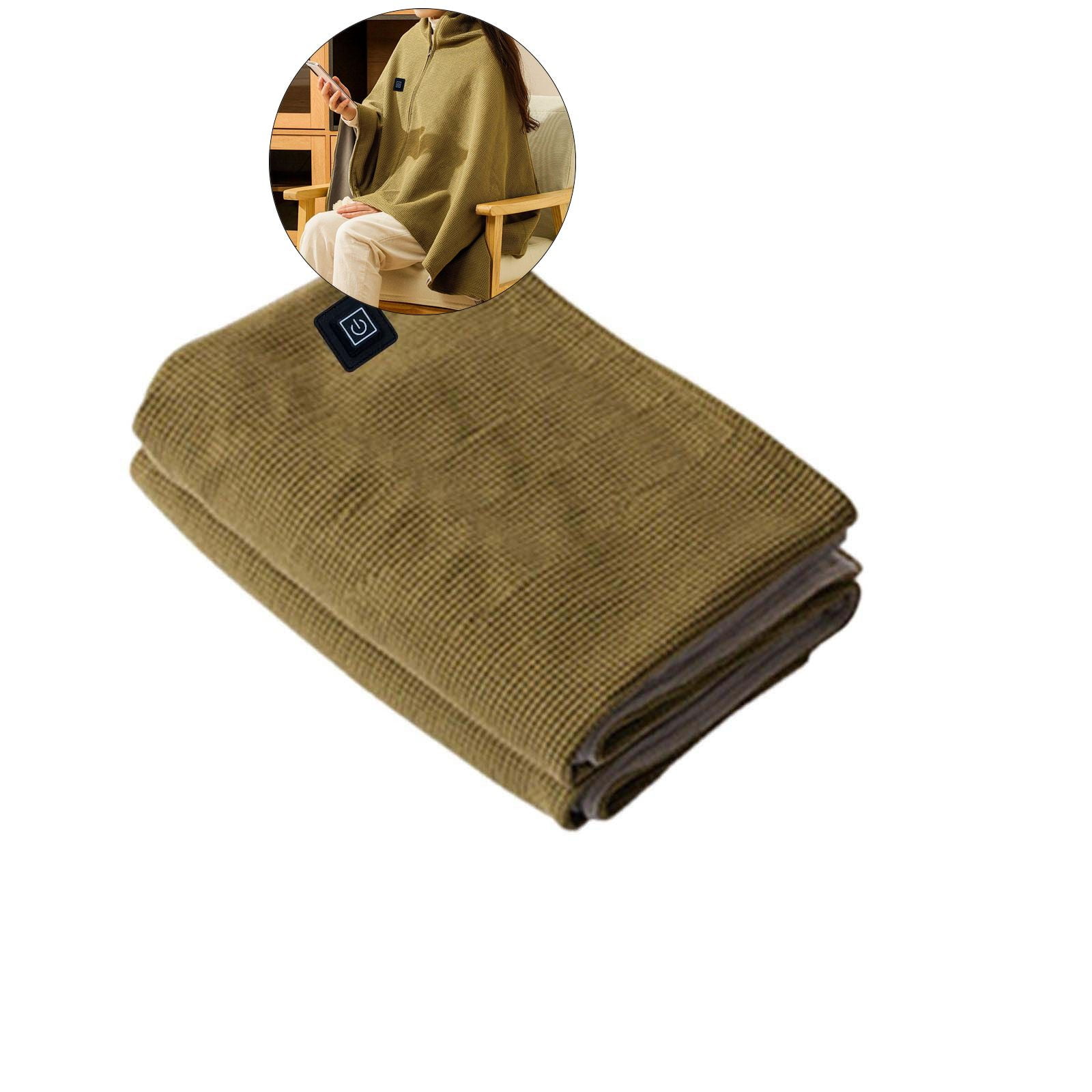 Yoloke Portable Heated Shawl, Heated Blanket Battery Operated, Cordless Heated Blanket Portable Wearable USB Rechargeable Heated Blanket, Heated Shawl Wraps for Women