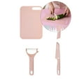 thumbnail image 1 of Yoloke Portable Kitchen Knife Set with Chopping Board - Stainless Steel, Includes Paring Knife, Vegetable Knife, Scissors, and Hanging Hook for Easy Storage, 1 of 5