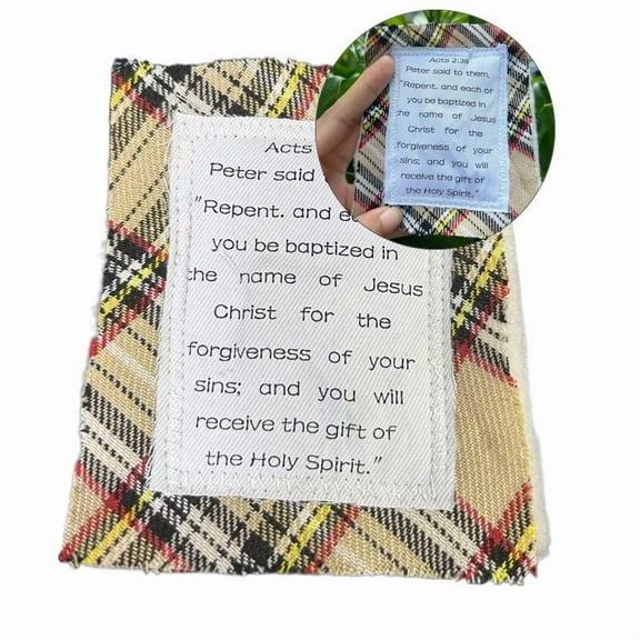 Yoloke Prayer Quilt with Cross Inside - Pocket Prayer Mini Scripture Quilt - Handmade Sew Colorful Quilts - Christian Spiritual Encouragement Gift