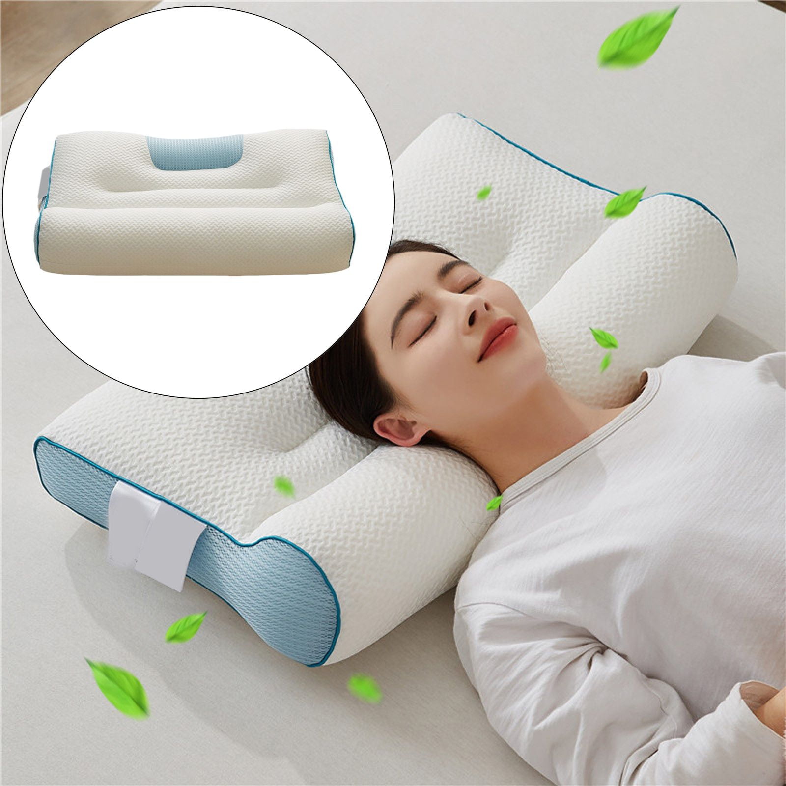 Yoloke Relief Cervical Pillow for Neck and Shoulder Support, Contoured Orthopedic Pillow, Adjustable Memory Foam Sweet Sleeping, Odorless Ergonomic Contour Neck, for Side Back Stomach Sleeper