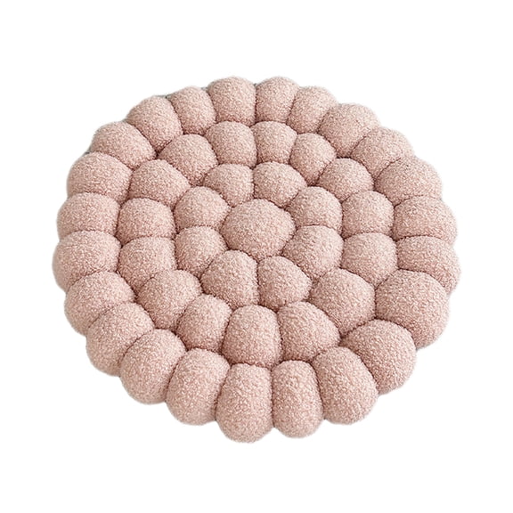 Yoloke Small Mantou Cushion Round Plush Throw Pillow Flat Hand-Made Round Shaped Cushion Mat Home Decor Foft Fuzzy Chair Plush Pillow Soft Chair Pads Floor Cushions
