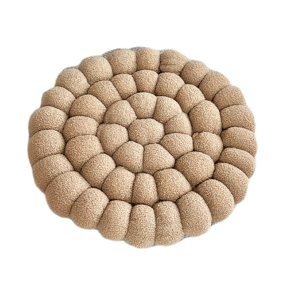 Yoloke Small Mantou Cushion Round Plush Throw Pillow Flat Hand-Made Round Shaped Cushion Mat Home Decor Foft Fuzzy Chair Plush Pillow Soft Chair Pads Floor Cushions