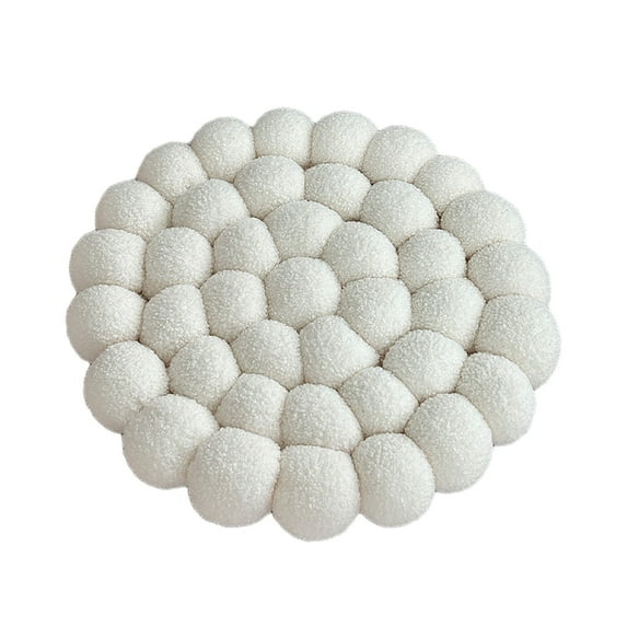 Yoloke Small Mantou Cushion Round Plush Throw Pillow Flat Hand-Made Round Shaped Cushion Mat Home Decor Foft Fuzzy Chair Plush Pillow Soft Chair Pads Floor Cushions