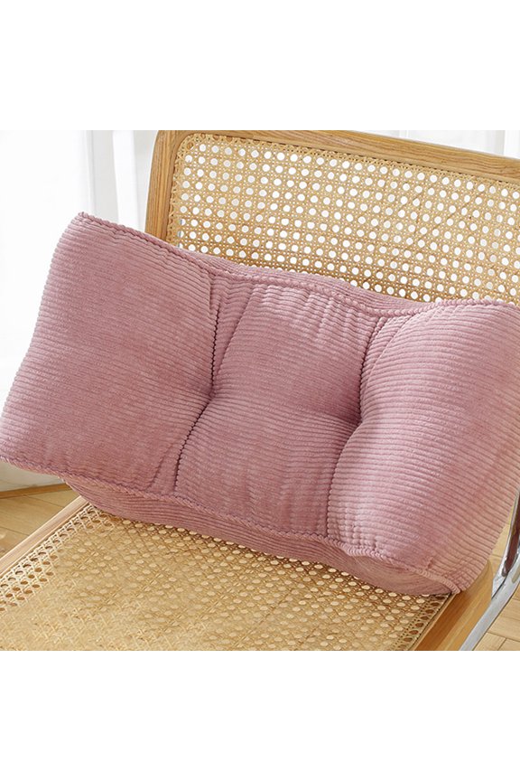 Yoloke Soft Corduroy Lumbar Support Pillow Multi-use Ergonomic Memory Foam Lumbar Pillow for Car Seat Office Chair, Breathable Non Detachable Lower Back Pillow for Sofa Bed(Pink)