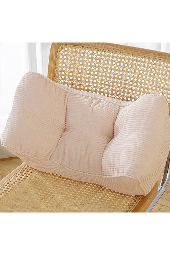 Yoloke Soft Corduroy Lumbar Support Pillow Multi-use Ergonomic Memory Foam Lumbar Pillow for Car Seat Office Chair, Breathable Non Detachable Lower Back Pillow for Sofa Bed(Beige)