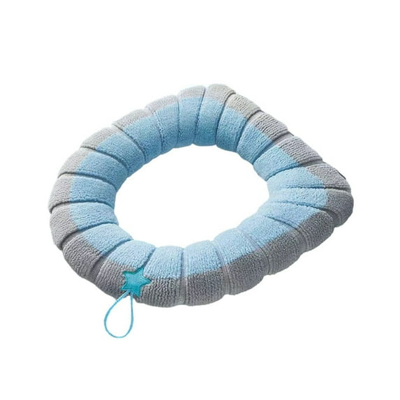 Yoloke Soft Warm Toilet Seat Cover Set with Handles, Breathable Knitted for Winter Use, Easy Installation & Cleaning, Suitable for Round & Elongated Toilets