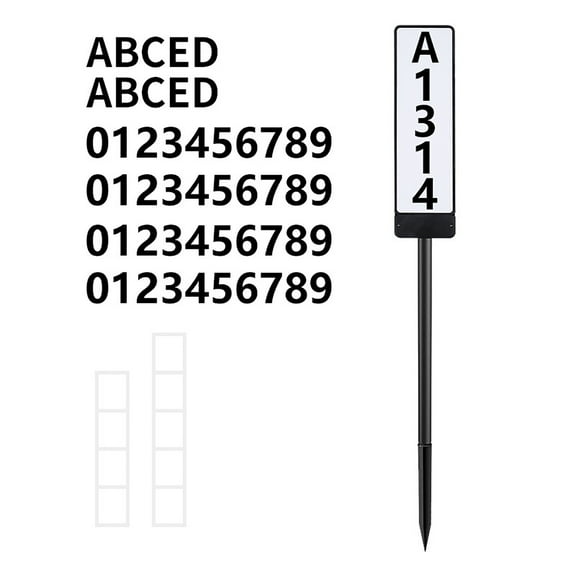 Yoloke Solar Address Sign, Vertical Address Numbers, Illuminated House Number Sign, IP65 Waterproof Warm/Cold White Lighted House Numbers for Driveway Marker Home Yard Street