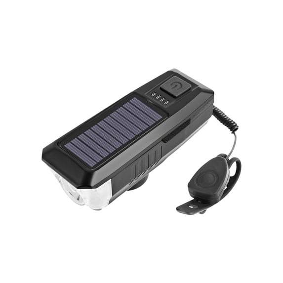 Yoloke Solar-Powered USB Rechargeable Bicycle Headlight with Strong LED Flashlight - 3 Modes, Weatherproof, Easy Installation for Cycling Equipment
