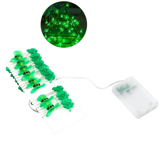 Yoloke St. Patrick's Day String Lights Leprechaun Top Hat Lights Battery Powered for St. Patrick's Day Decoration Indoor Outdoor Home Party Bedroom