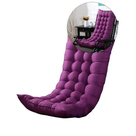 Yoloke Sun Lounger Chair Cushions, Sundlight Patio Cushions Chaise Outdoor Mattress Recliner Quilted Thick Padded Seat Cushion Reclining Chair Rocking with Ties