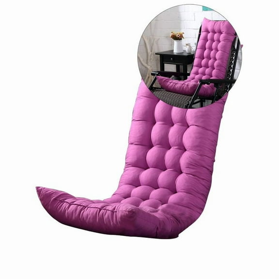 Yoloke Sun Lounger Chair Cushions, Sundlight Patio Cushions Chaise Outdoor Mattress Recliner Quilted Thick Padded Seat Cushion Reclining Chair Rocking with Ties